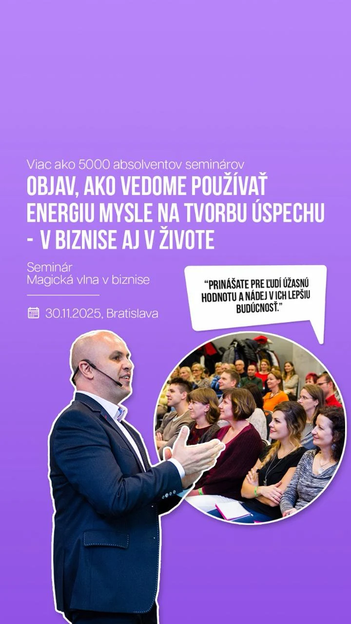 artivo. grafika pre NLP akadémiu — banner Objav, ako vedome používať energiu mysle na tvorbu úspechu v biznise aj v živote